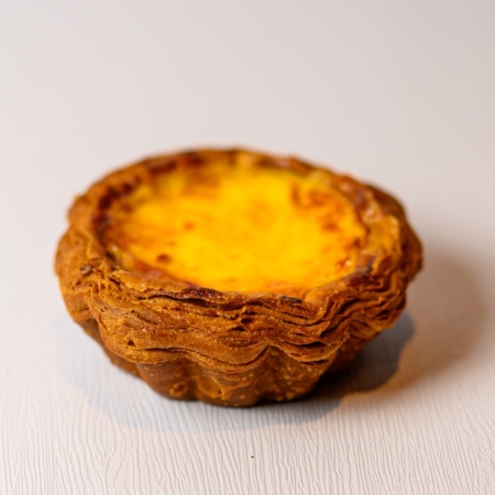 French Flan Flaky croissant dough filled with vanilla custard, Egg Free